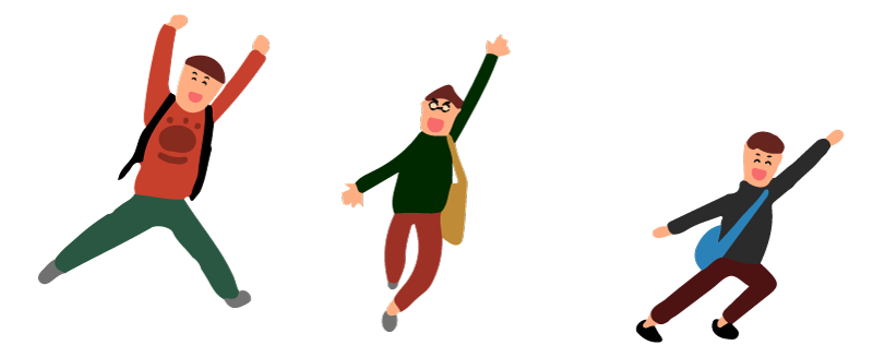 楽しそうな人々のイラスト