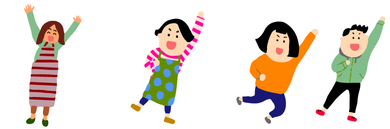 楽しそうな人々のイラスト